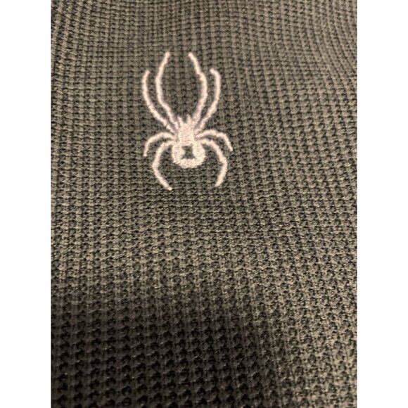 Spyder Mens M Waffle Knit Black Ski Snowboard Winter Pullover Casual - Picture 8 of 9